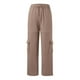 thumbnail image 5 of WILLBEST Pantalones Casuales para Mujer, de Cintura Alta, Lisos, con Cordones, para el Trabajo, con Bolsillo y Pierna Recta, para Uso Diario y Diario. XXXXL, 5 of 7