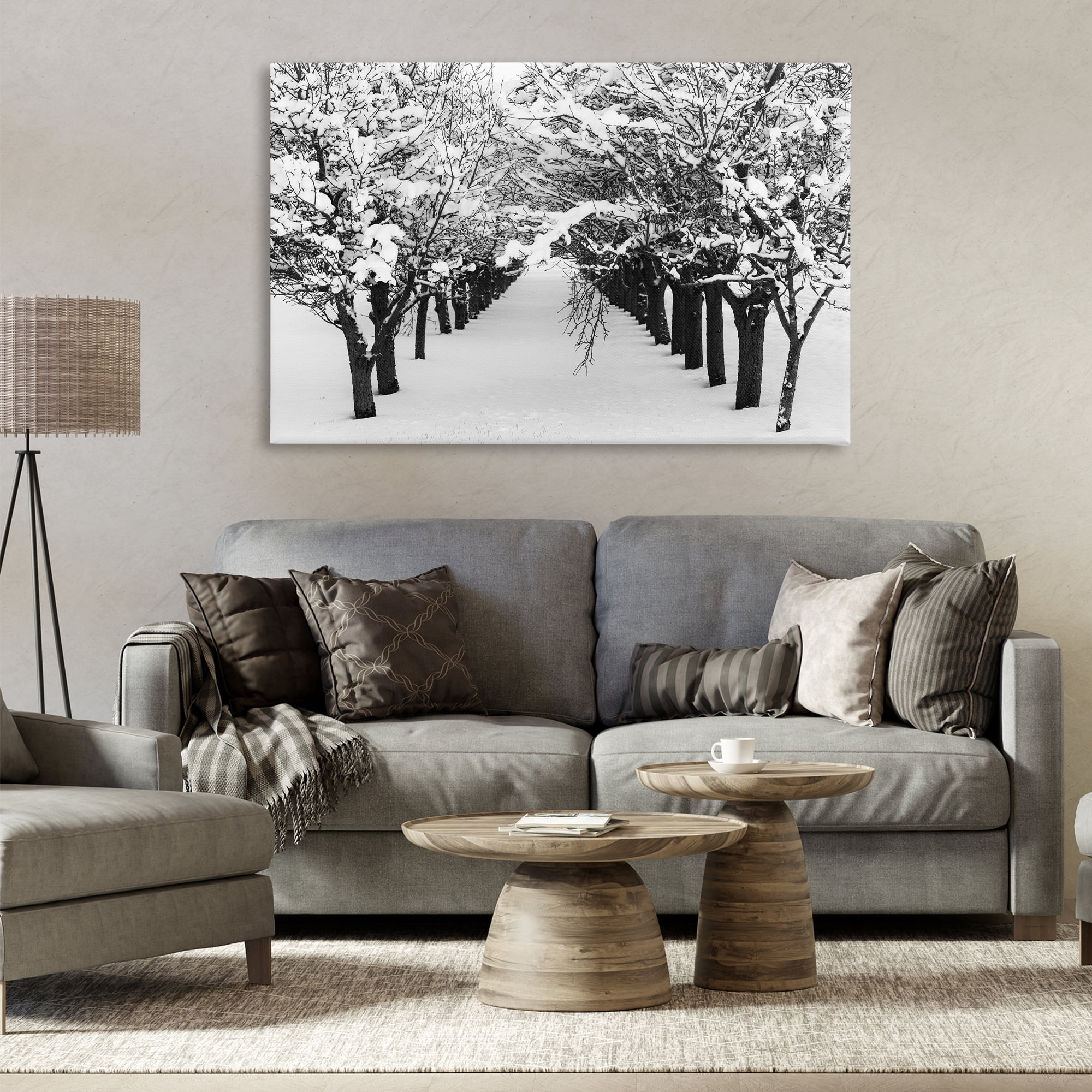 Stupell Industries Winter Tree Pathway Landscape & Nature Photography Wrapped Canvas Art Print Wall Art, 45 x 30