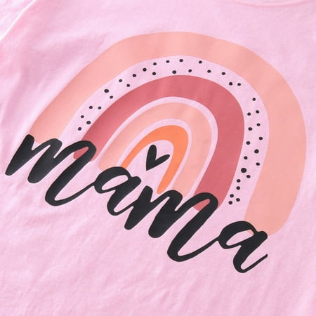 

Cathalem Christmas Matching Pajamas for Family Tee Summer Casual Shirt Rainbow Christmas Pajama Shirts for Family Long Sleeve Suit Pink Medium