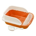 thumbnail image 2 of Cajas de arena para gatos con pala para gatos de interior, fáciles de limpiar, con la parte superior abierta para gatitos. Naranja Medio, 2 of 9