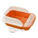 thumbnail image 2 of Caja de arena para gatos con pala de lados altos Fácil de limpiar con borde Caja de arena para gatos con marco Bandeja de arena para gatos Cajas de , naranja, medio Naranja Medio Sunnimix bandeja de arena para gatos, 2 of 8