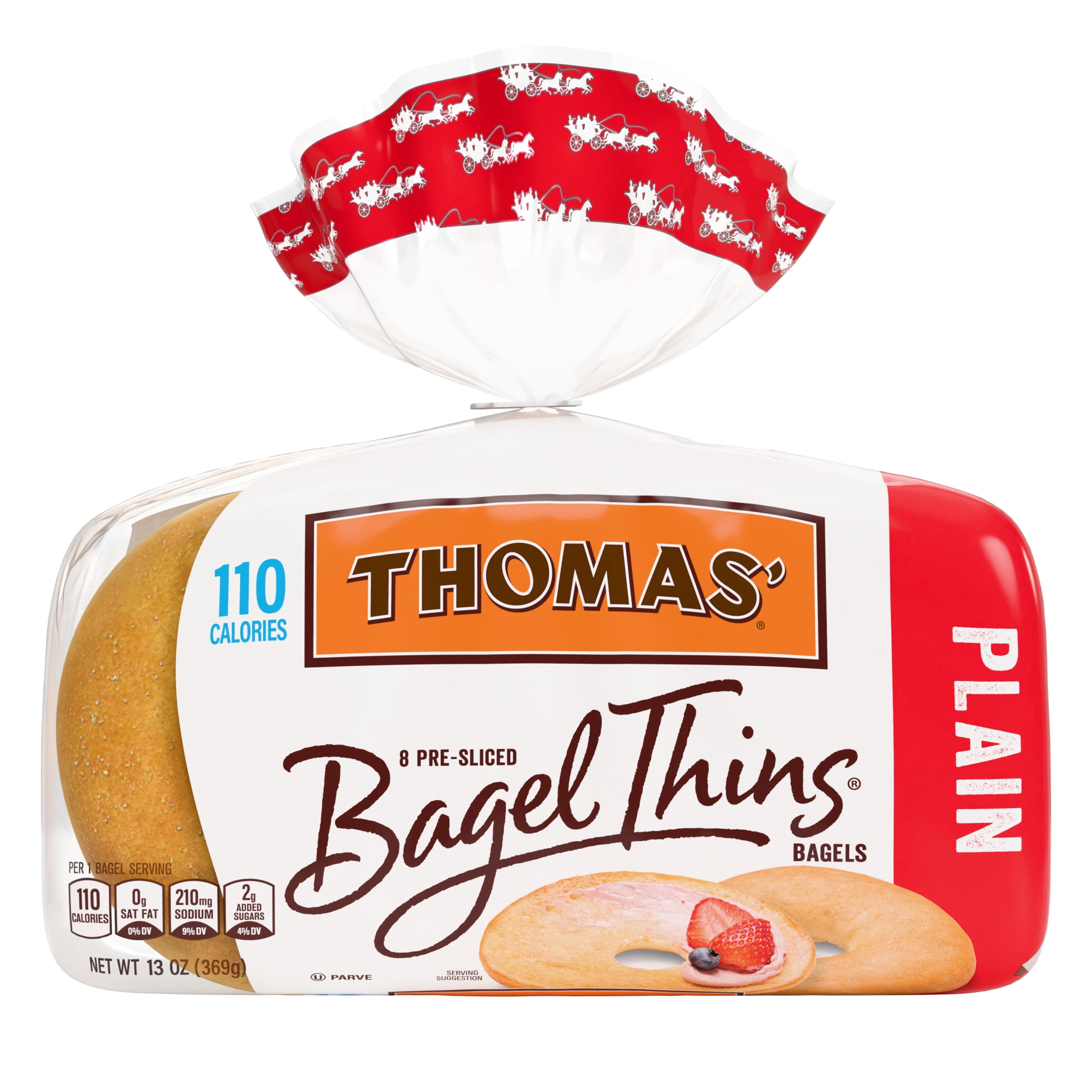 Thomas' Plain Bagel Thins, 8 count, 13 oz