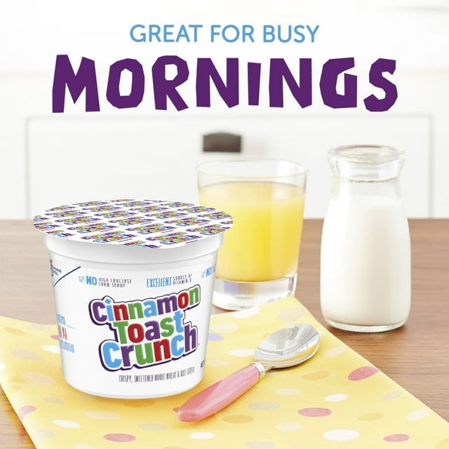 Cinnamon Toast Crunch Breakfast Cereal Cup, Single Serve Cereal, 2 oz (Pack of 6)