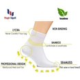 thumbnail image 3 of Hugh Ugoli Men's Loose Diabetic Ankle Socks Bamboo, Wide, Thin, Seamless Toe and Non-Binding Top, 4 Pairs, Melange Gray, Shoe Size: 8-11, 3 of 6