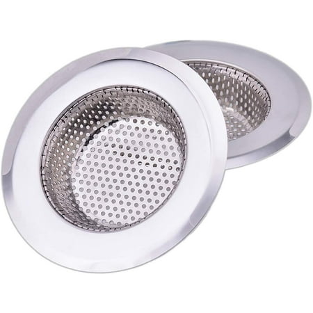 

Heldig 4.5 Inch Diameter Rim Heavy Duty Stainless Steel Kitchen Sink Basket Strainer Large (Pack of 2)