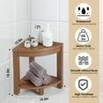 thumbnail image 2 of Apolimi Taburete De Ducha Esquinero De Hdpe, Asiento De Banco De Ducha Con Estante De Almacenamiento Para Patas De Afeitado, Reposapiés De Plástico Para Baño De Spa, Lugar Pequeño (Teca), 2 of 5