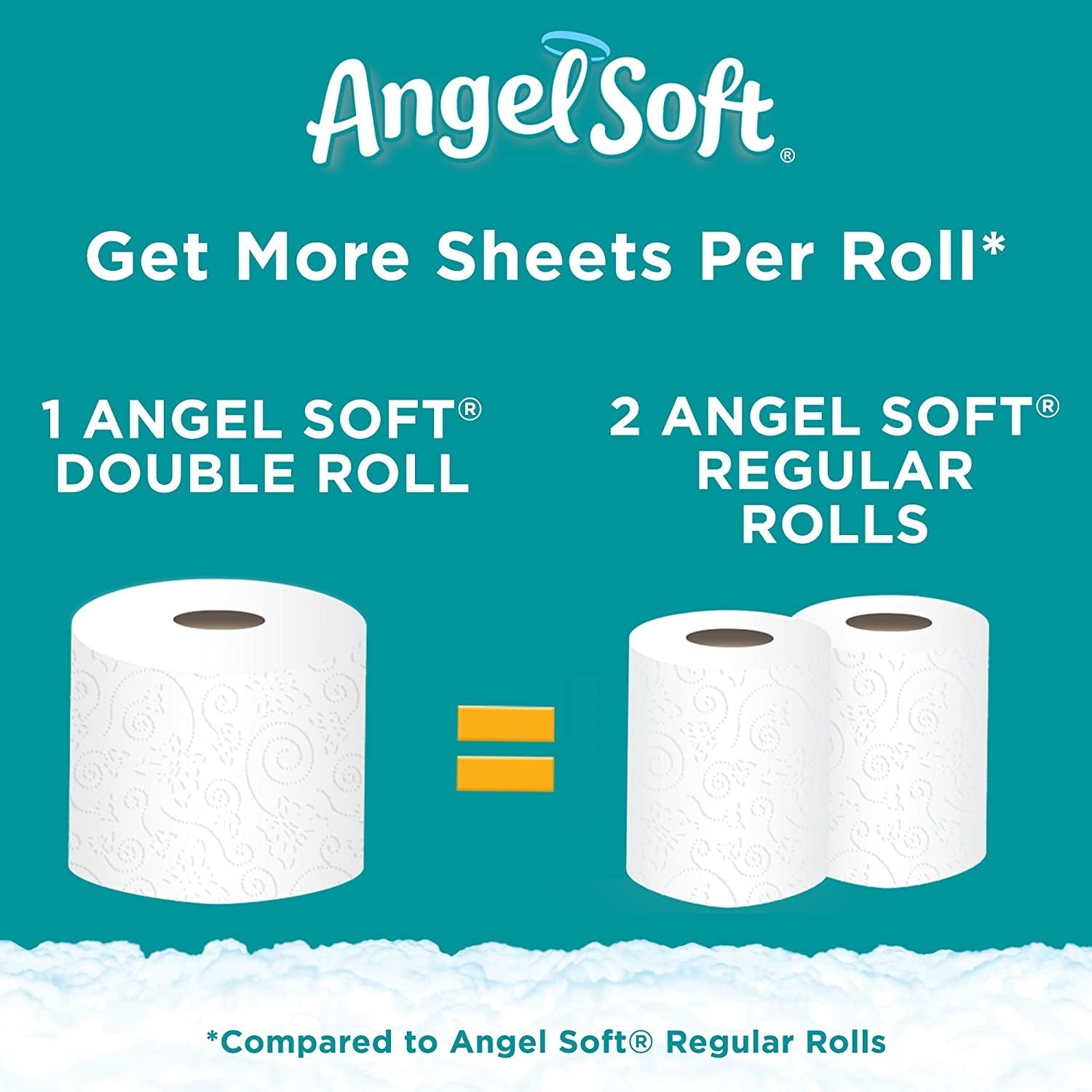 ANGEL SOFT Toilet Paper Bath Tissue, 12 Double Rolls, 260+ 2-Ply Sheets Per Roll