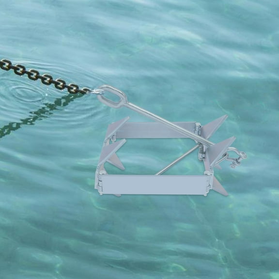 Galvanized Steel Boat Anchor, Foldable Sliding Cube with Fixed Teeth, Secure Your Boat, Compact and Convenient for Storage