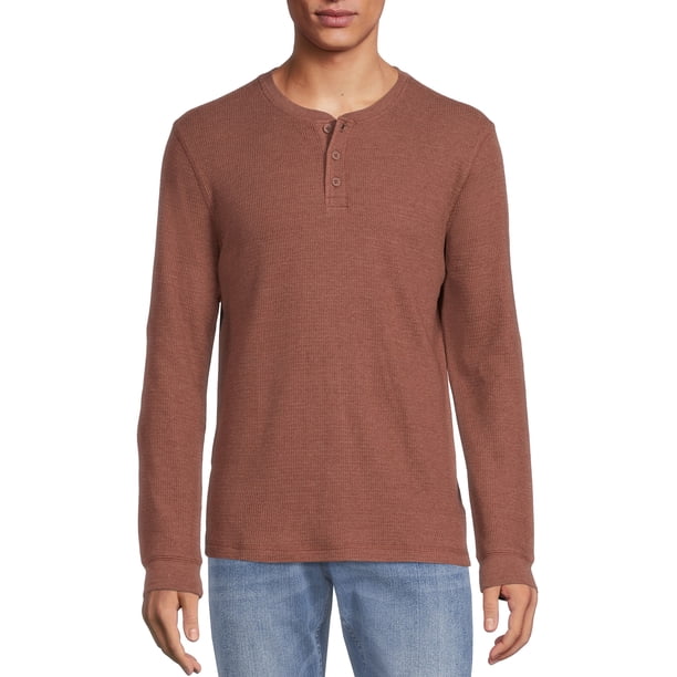 Men's and Big Men's Long Sleeve Thermal Henley Shirt
