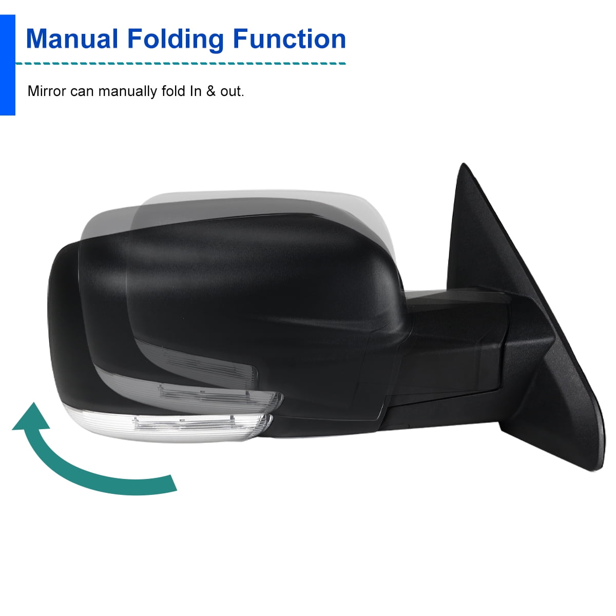 Spec-D Tuning Right Passenger Side Power Heated Side Mirror w/ LED Signal Compatible with 2013-2019 Ram 1500