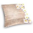 thumbnail image 3 of GZHJMY Soft Smooth Skin-Friendly Throw Pillow Cover without Pillow Case18"x18"Shrink-Resistant Breathable Hidden Zipper Opening, Sofa Bed Office Farmhouse Room Easy to Disassemble|Daisy Flowers Wood, 3 of 7