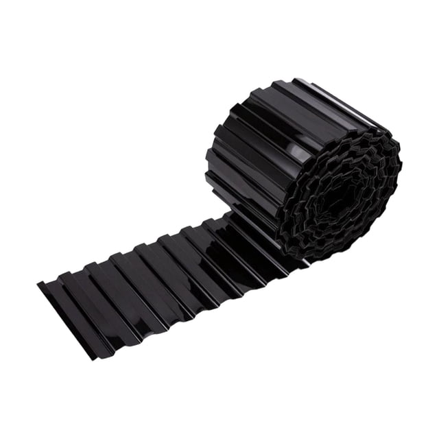 Borde decorativo de metal corrugado negro para jardín, macizos de flores y caminos. 10 cm de ancho