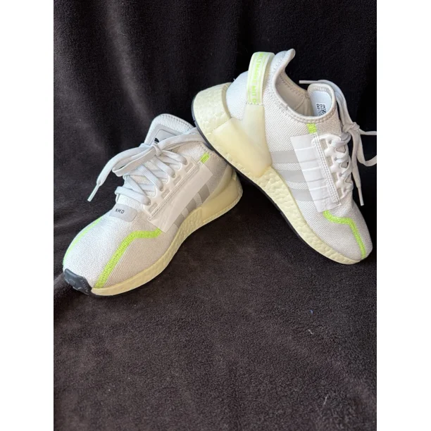 Ad-id-as Originals NMD R1 V2 Mens 7 White & Lime Athletic Shoes Sneakers GY6165