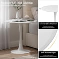 thumbnail image 5 of Tomile White Round Dining Table, 32-inch Tulip Kitchen Table, Mid-Century Tulip Table with Metal Pedestal Base, Seating for 2-4 People, Suitable for Living Rooms, Cafes, Bars, Easy Assembly, 5 of 8