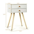 thumbnail image 3 of Costway Mid Century Modern 2 Drawers Nightstand In White Sofa Side Table End Table, 3 of 11