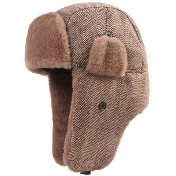 SikaFu Bomber Hat New Striped Russian Cap Men Women Thick Warm Russian Hat Male Female Trapper Earflap Cap Windproof Winter Hat
