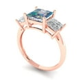 thumbnail image 2 of Clara Pucci 14K Rose Gold 2.5ct BlueMoissanite Three-Stone Ring for Women, 2 of 8