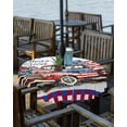 thumbnail image 2 of Fsddascl 4th of July Outdoor Tablecloth - 60 Inch Round Dining Table Cover, Independence Day Truck Red Blue Plaid Waterproof Outdoor Table Cloth with Umbrella Hole & Zipper for Picnic/Patio/Party, 2 of 7