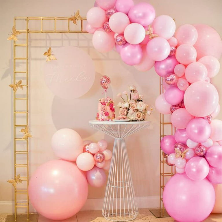 EBD Products Hot Pink Balloons Assorted Black Gold Pink Party Decorations for Bachelorette Bridal Baby Shower Wom SEA8189756