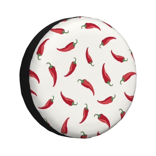 Fotbe Chili Funda de Llanta de Repuesto con Estampado, Engrosada, Ajuste Universal para Jeep, Remolque, RV, SUV, Camión-14 inch