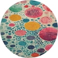 thumbnail image 2 of Addison Rugs Mayfield Premium Machine Washable Transitional Geometric Teal Round Rug, 8' x 8', 2 of 6
