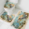 thumbnail image 3 of Ocean Turtle Bath Mat 3 Piece Bathroom Rug Set, Coastal Coral Illustration Retro Painting Non Slip Bath Rug Contour Mat and Toilet Lid Cover, Absorbent Shower Mats Soft Bath Rugs and Mats Sets, 3 of 8