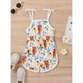 thumbnail image 3 of Hirigin Toddler Baby Girls Summer Romper, Sleeveless Spaghetti Strap Cartoon Print Strap Bodysuit Jumpsuit, 3 of 9