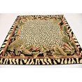 thumbnail image 4 of Unique Loom Wildlife Collection Animal Inspired with Cheetah Bordered Design Area Rug, 6 0 x 6 0 Square, Ivory/Black, 4 of 6