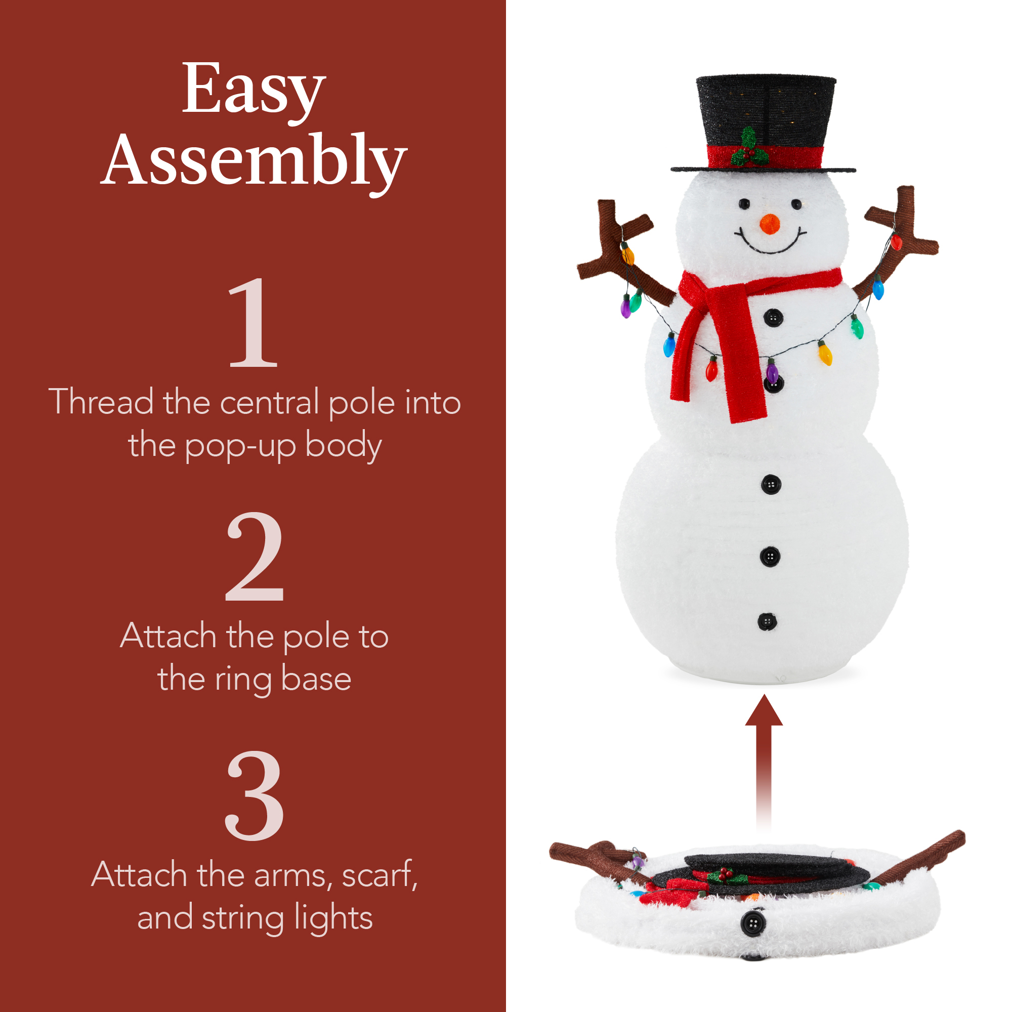 Best Choice Products 3 Ft Lighted Pop-Up Snowman photo 5