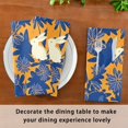 thumbnail image 4 of Iauyy Satin Napkins Set of 4- Blue Orange-bunny Print DIY Printing Decoration Cloth Napkin- Easy Care for Home/Party, 4 of 8