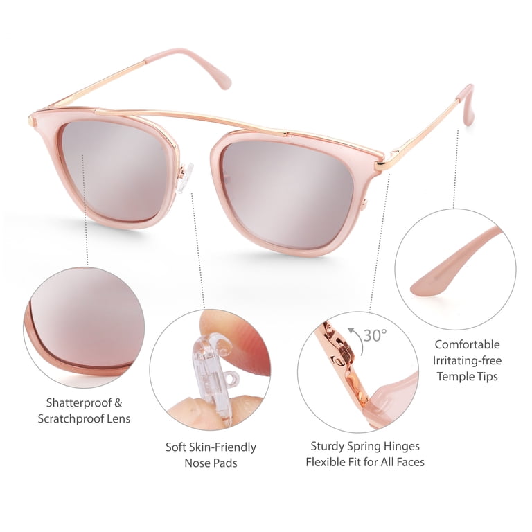 LotFancy Vintage Square Sunglasses with Case for Women  display picture 1