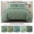 thumbnail image 5 of YOSITiuu Berlin Sage Green Pinch Pleat Comforter Set King Size 3-Piece Soft Pintuck Lightweight All Season Microfiber Bedding Set, 5 of 9