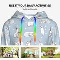 thumbnail image 4 of Lsque Rabbit Is Eating Carrots Pattern Casual Women's Hoodie,Hooded Sweatshirt with Kangaroo Pocket,Pullover Hoodie with Eye-catching Drawstrings-Large, 4 of 7