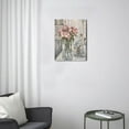 thumbnail image 3 of Framed Canvas Print for Bathroom & Bedroom Decor 12x16 Inch Pink Poppy in Blue White Vase, Farmhouse Floral Painting that Adds Elegance to Any Room, 3 of 7