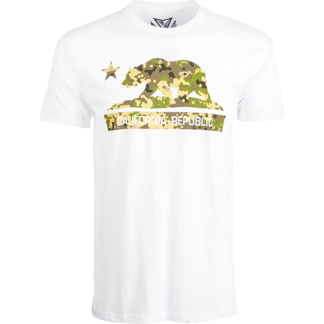 Camiseta gráfica Univibe California Camo Bear hombre blanca extragrande