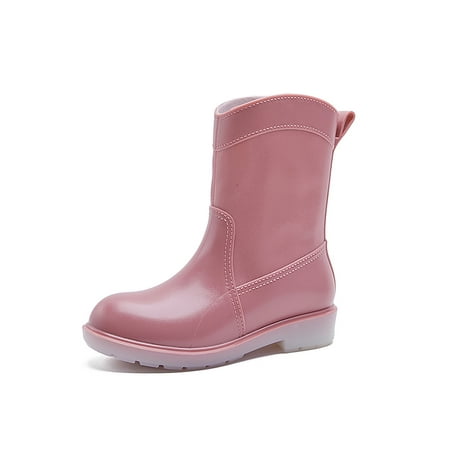 

Gomelly Womens Rain Boots Wide-Calf Garden Shoes Slip Resistant Waterproof Boot Casual Work Working Rainboot Pink 4.5