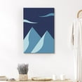 thumbnail image 1 of PixonSign Canvas Print Wall Art Blue Night Pyramid Peaks Geometric Wilderness Illustrations Modern Art Minimalist Landscape Relax/Calm Multicolor Neon for Living Room, Bedroom, Office - 32"x48", 1 of 5