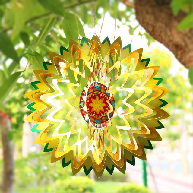 Muyoka Wind Spinner Decoración Acero Inoxidable 3D Creativo Estilo Europeo Colgando Jardín Decoración para Ventana Jardín Balcón Patio Trasero Árbol Ornamento,Tipo 1 Muyoka Hogar