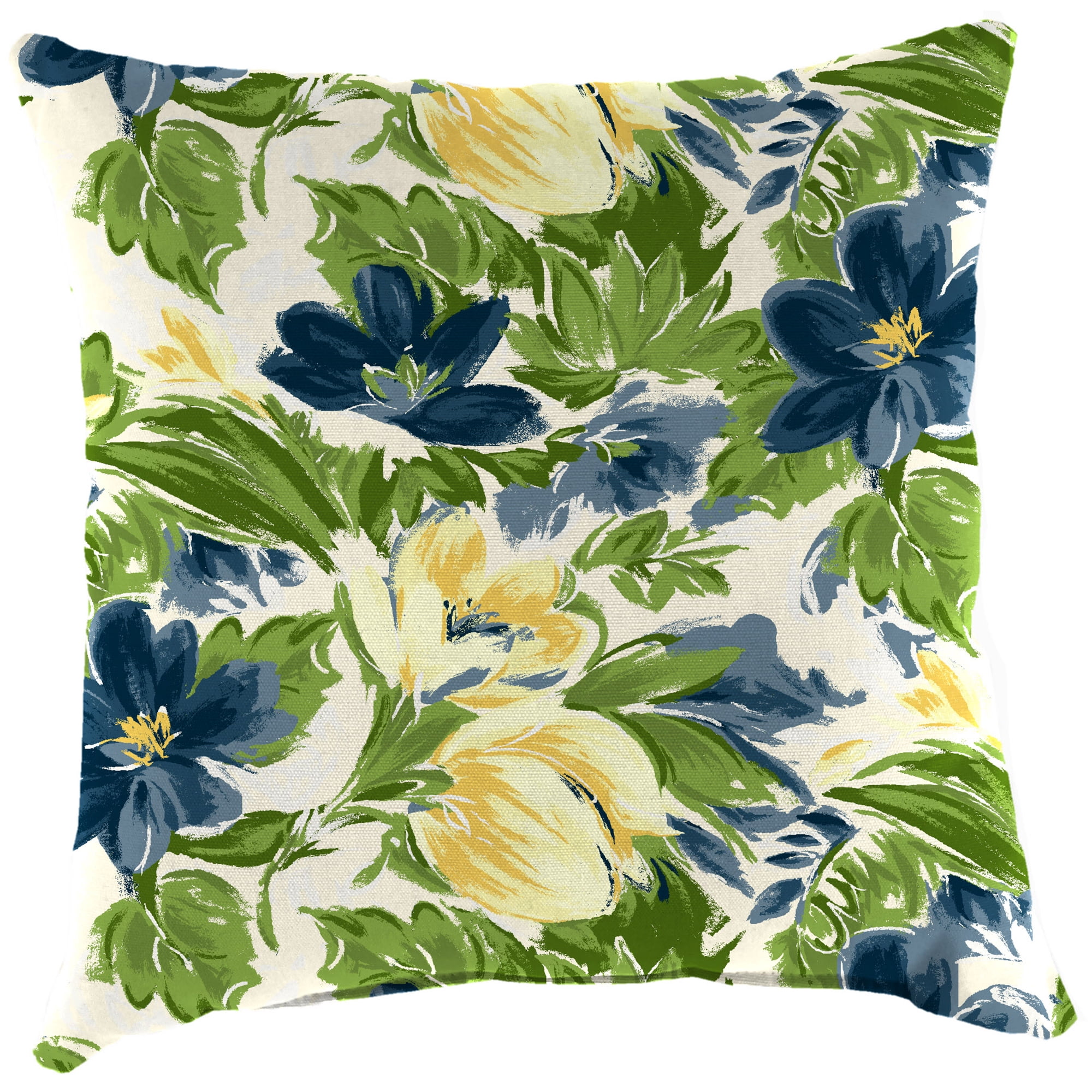 Jordan Manufacturing 18" x 18" Rebecca Asparagus Green Floral Square Outdoor Throw Pillow (2 Pack)