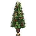 thumbnail image 1 of Costway Arbre d'Entrée de Noël Pré-Éclairé de 3 Pieds en Urne avec 40 Lumières LED et Pommes de Pin Baies Rouges, 1 of 10