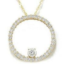Pompeii 1 1/2ct Circle Of Life Diamond Pendant 14K Yellow Gold (G/H,I1-I2)