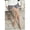 Khaki, variant on Womens Trouser Socks, Silky Knee High Nylon Dress Socks, Opaque Stretchy(Black One Size)