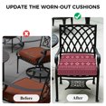 thumbnail image 5 of Outdoor Patio Cushion Covers 4 Pack Pink Boho Patio Chair Cushion Covers with Ties and Zipper Maroon Moroccan Stripes Waterproof Outdoor Seat Cushion Covers for Patio Furniture 22"x20", 5 of 9