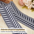 thumbnail image 3 of 4.9~5M Polyester Jacquard Leaf Ribbon Clothes Accessories Curtain Decoration Marine Blue 3-3/8 inch(86mm) about 5.47 Yards(4.9~5m)/Set, 3 of 6