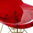 thumbnail image 5 of LeisureMod CR19TRG2 Chaise Latérale Eiffel Moulée avec Base Dorée - Rouge Transparent - Ensemble de 2, 5 of 5