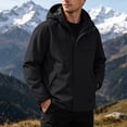 thumbnail image 6 of FEIIBMOYRIA Men's Windproof Jackets Men Solid Color Water Prooft Hooded Windbreaker Jackets with Multiple Zipper Pockets Casual Fashion Snap Button Full Zip Daily Outdoor Coats, 6 of 9