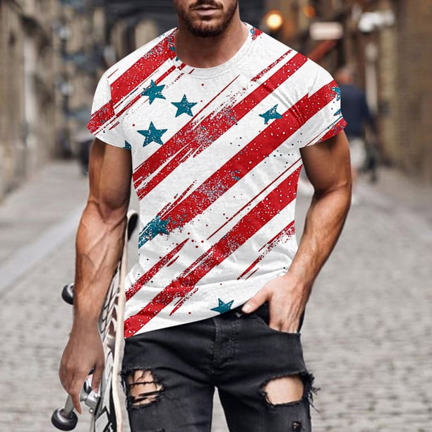 Tops para hombre, blusas y camisas de cuello redondo y manga corta para hombre, blusas de cuello redondo y manga corta con estampado canadiense para hombre, blusa de poliéster para hombre.