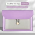 thumbnail image 2 of Leather Business Document Bag Button Document Storage Bag Contract Document Bag Large Capacity Business Document Bag, 2 of 6