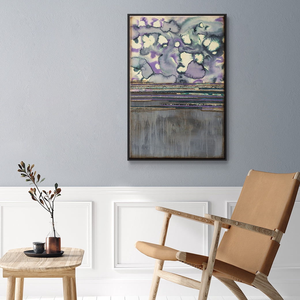 Fireworks Framed Premium Gallery Wrapped Canvas - Ready to Hang - 17 x 25 - Black Floating Frame