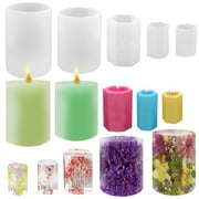 5 Pcs Candle Molds, Jiale Cylinder Epoxy Resin Moulds and Hexagonal Prisms DIY Candle Making Moulds for Making Candles